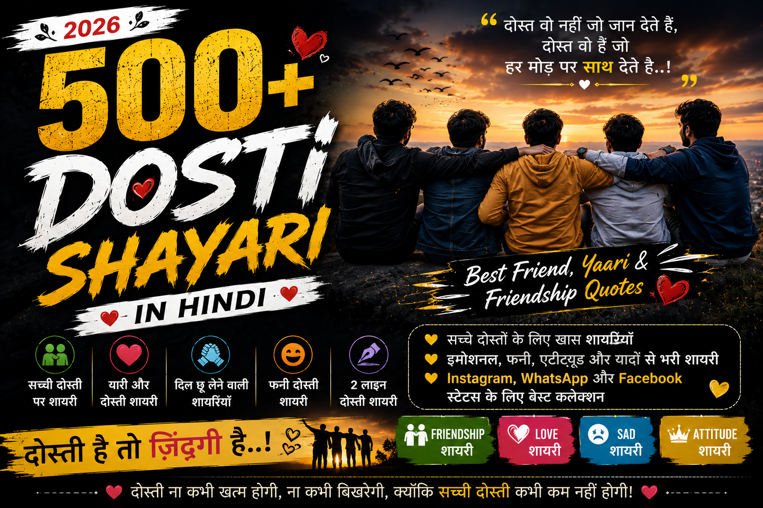 Dosti Shayari in Hindi 2026